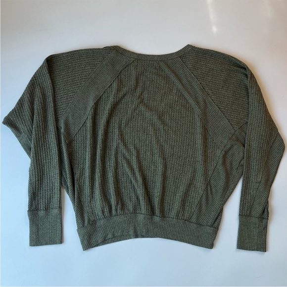 Free People Santa Clara V Neck Long Sleeve Thermal In Army Sage Green - Picture 7 of 11